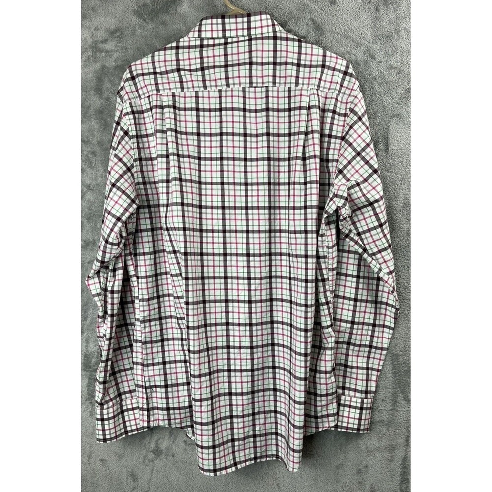 3/$20 Southern Pines Mens Large Pink Plaid Long Sleeve Cotton Button Shirt - Picture 4 of 4